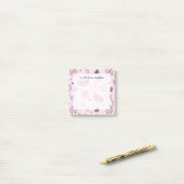 Post-it® Motif rose tropical de style de Memphis (Sur un bureau)