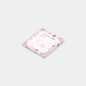 Post-it® Motif rose tropical de style de Memphis (Incliné)