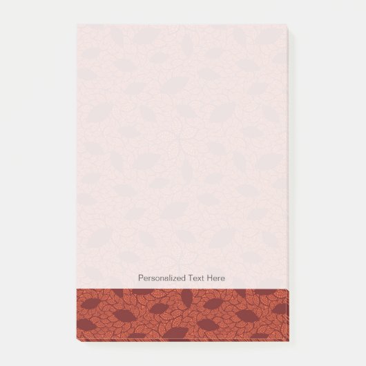 Post-it® Motif rouge de feuille sur l'orange (Devant)