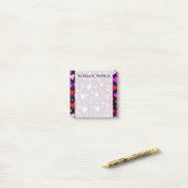 Post-it® Motif rouge, rose, pourpre et magenta d'amusement (Sur un bureau)