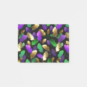 Post-it® Motif sans couture avec des plumes de Mardi Gras