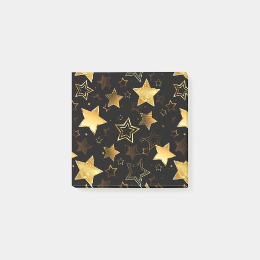 Post-it® Motif sans couture avec étoiles d'or (Devant)