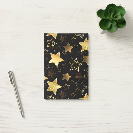 Post-it® Motif sans couture avec étoiles d'or (Bureau)