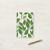 Post-it® Motif sans couture avec Feuilles de thé vert (Sur un bureau)