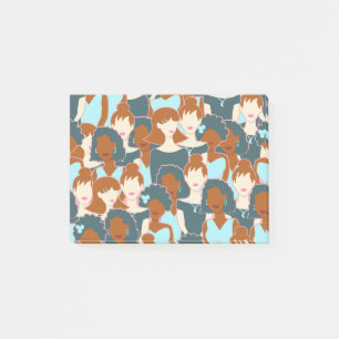 Post-it® Motif sans couture avec filles noires et blanches
