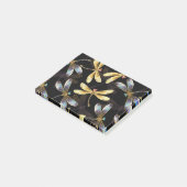 Post-it® Motif sans couture avec libellules d'or (Incliné)