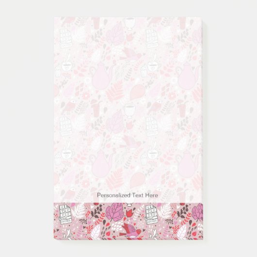 Post-it® motif savoureux avec oiseaux et fleurs (Devant)