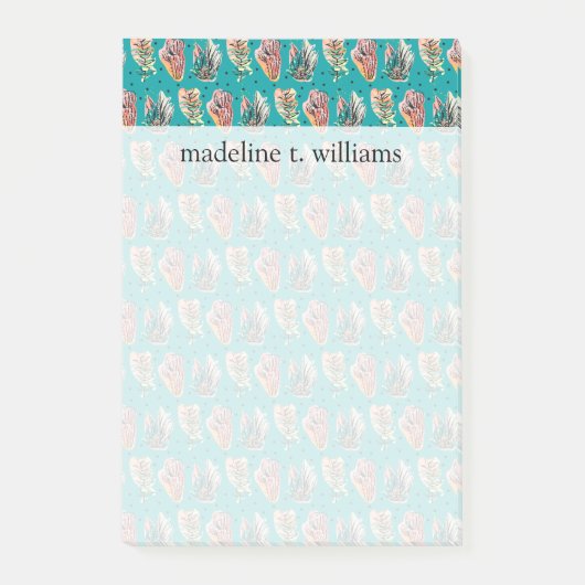 Post-it® Motif succulent de cactus graphique abstrait (Devant)