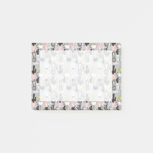 Post-it® Motif texturisé tiré par la main de cactus (Devant)