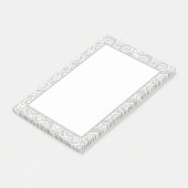 Post-it® Motif Tourbillonnant blanc sur gris doux (Incliné)