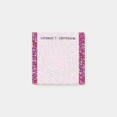 Post-it® Motif tourbillonnant rose et pourpre Girly + Nom (Devant)