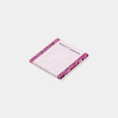 Post-it® Motif tourbillonnant rose et pourpre Girly + Nom (Incliné)