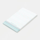 Post-it® Motif tribal aztèque turquoise et rose (Incliné)