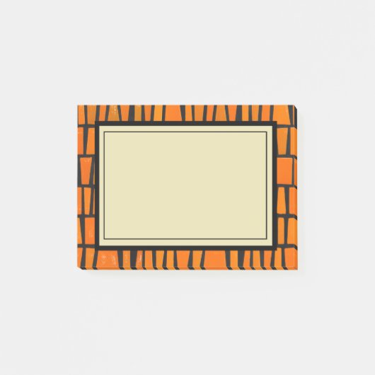 Post-it® Motif tribal d'Afrique orange et noire (Devant)