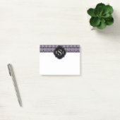 Post-it® Motif tribal noir violet monogramme (Bureau)