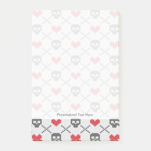 Post-it® Motif tricoté avec des crânes (Devant)