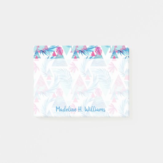 Post-it® Motif tropical de feuille d'aquarelle abstraite (Devant)