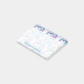 Post-it® Motif tropical de feuille d'aquarelle abstraite (Incliné)