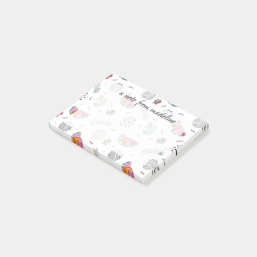 Post-it® Motif tropical d'été de style de Memphis (Incliné)