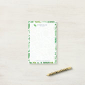 Post-it® Motif tropical feuille vert (Sur un bureau)