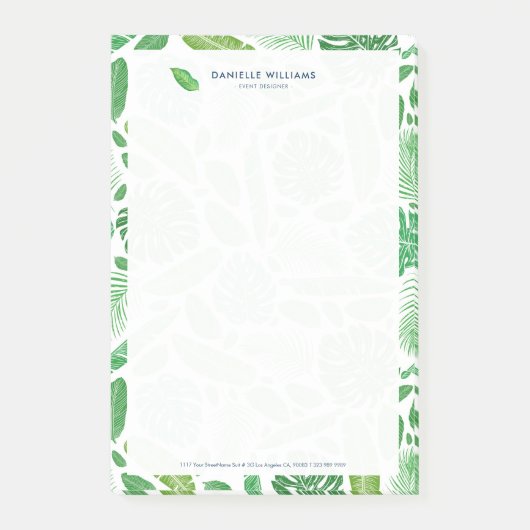 Post-it® Motif tropical feuille vert (Devant)