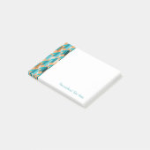 Post-it® Motif turquoise et orange de formes (Incliné)