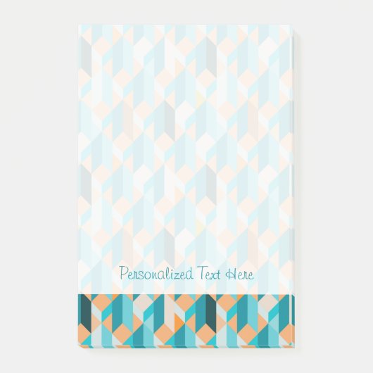Post-it® Motif turquoise et orange de formes (Devant)