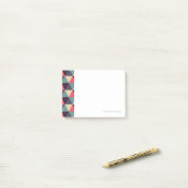 Post-it® Motif turquoise et rose de triangle (Sur un bureau)