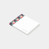 Post-it® Motif turquoise et rose de triangle (Incliné)