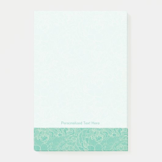 Post-it® Motif Turquoise Peony (Devant)