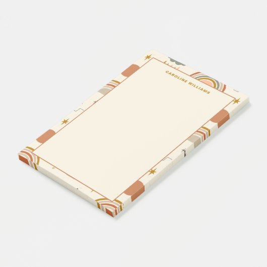 Post-it® Motif unique Boho Bohemian Rainbow Enseignant (Incliné)