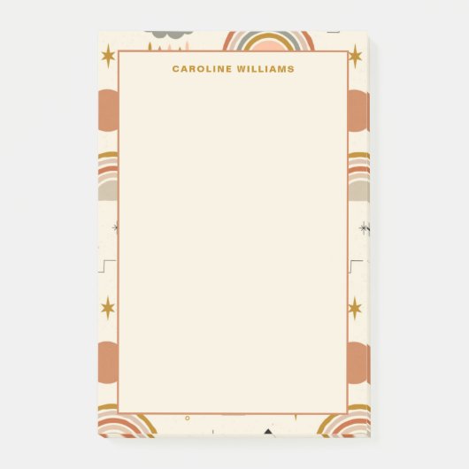 Post-it® Motif unique Boho Bohemian Rainbow Enseignant (Devant)