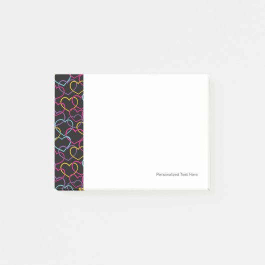 Post-it® Motif Valentin aux Coeurs de couleurs (Devant)