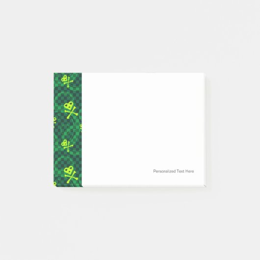 Post-it® Motif vert Emo avec cercles (Devant)