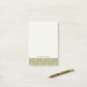Post-it® motif vert et jaune rétro vintage (Sur un bureau)