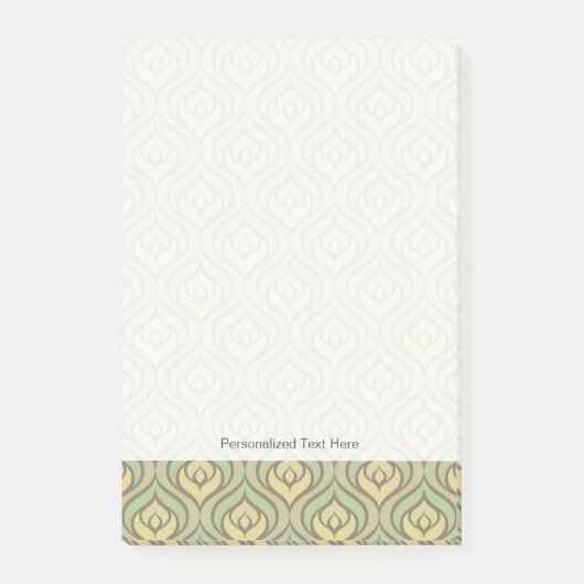 Post-it® motif vert et jaune rétro vintage (Devant)