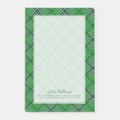 Post-it® Motif vert-foncé et de Forest Green de plaid (Devant)