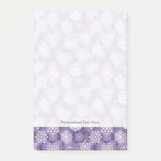 Post-it® Motif violet de flocons de neige (Devant)
