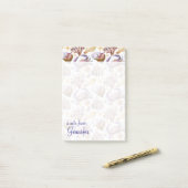 Post-it® Motif Watercolor Sea Life| Ajouter votre nom (Sur un bureau)