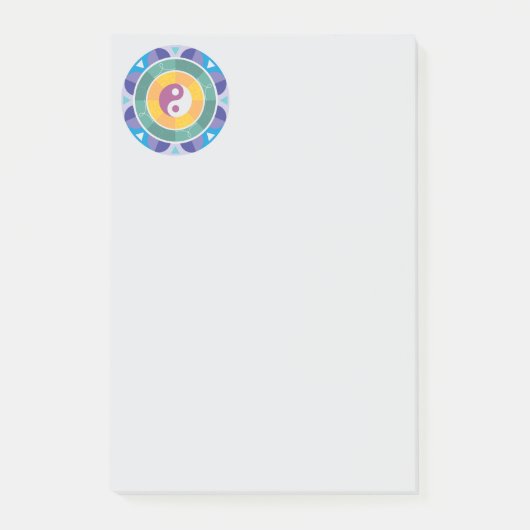 Post-it® Motif Yin Yang Coloré (Devant)