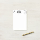 Post-it® Motifs d'éclats noirs sur fond blanc (Sur un bureau)