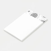 Post-it® Motifs d'éclats noirs sur fond blanc (Incliné)