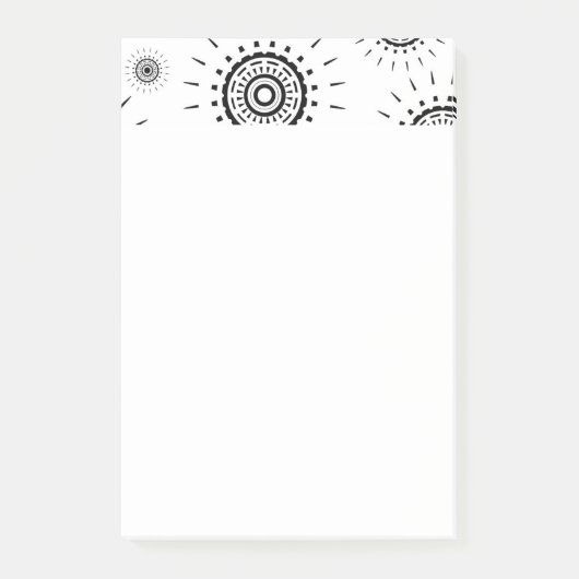 Post-it® Motifs d'éclats noirs sur fond blanc (Devant)