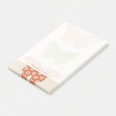 Post-it® Motifs papillons décoratifs sur Arrière - plan crè (Incliné)