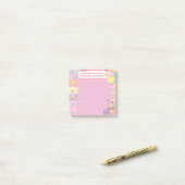 Post-it® Motivation Kawaii mignonne rose et pourpre (Sur un bureau)