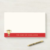 Post-it® Motivationnel devis sport coach d'affaires golden (Sur un bureau)