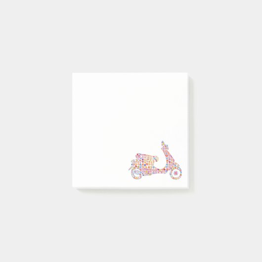 Post-it® Motocyclette à moteur à fleurs (Devant)