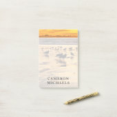 Post-it® Mouettes Sur La Plage Au Coucher Du Soleil (Sur un bureau)