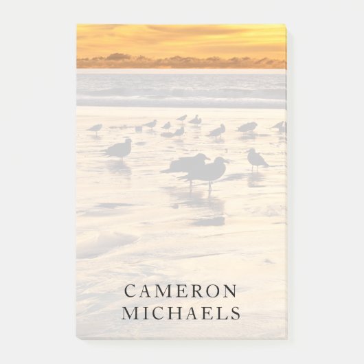 Post-it® Mouettes Sur La Plage Au Coucher Du Soleil (Devant)