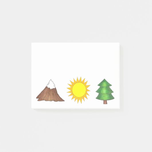 Post-it® Mountain Sun Tree Camping Randonnée Escalade Poste (Devant)